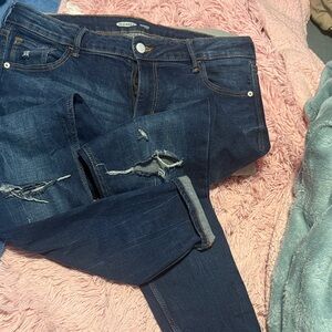 Old Navy Distressed Dark Blue Skinny Jeans